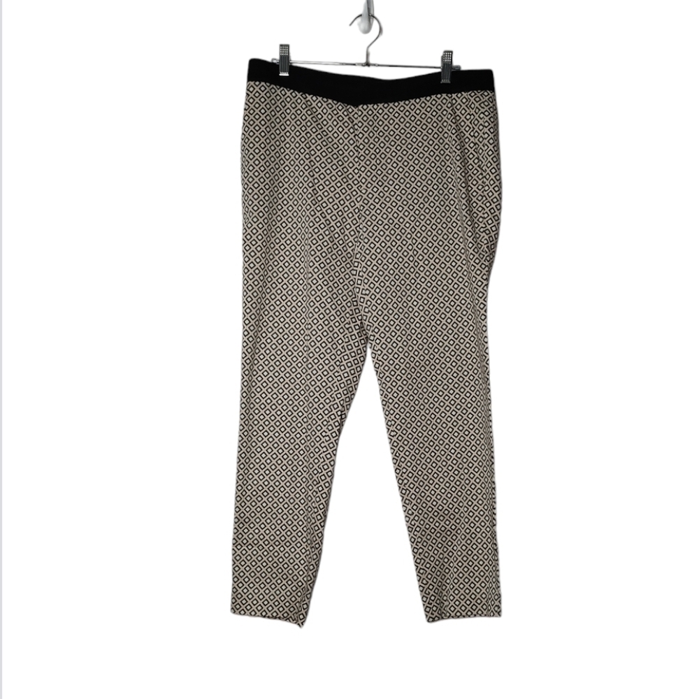 Zara Black and Tan Diamond Pattern Pants Size L - Picture 1 of 5